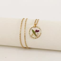 Pressed Flower Charm Necklace Handmaking Epoxy Resin Dried Flower Series Necklaces Natural Flowers Pendant Custom Chain Necklace
