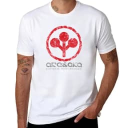 Cheavyweight streetwear anime clothes Distressed Arasaka Corp Logo T-Shirt Aesthetic clothing blacks workout shirts for men