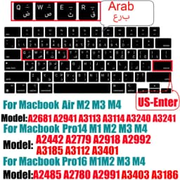 Keyboard Cover for MacBook M4 M3 M2 Pro/Max Chip MacBook Air 15.3"/13.6" A3240/A3241/A2941 Pro 14"/16" A2992/A2779/A2991/A2918