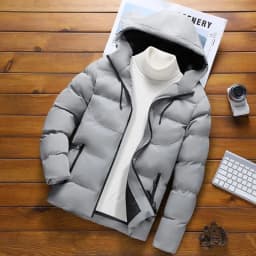 Men's Thickened down Cotton Jacket Winter Casual Hooded Coat Youth Fashionable Versatile Top Quality Silk Fiber Filled Slim Fit