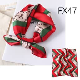 Satin imitation silk scarf women's digital print square scarf 50cm polka dot stripe multi-style neckerchief fashion accessory