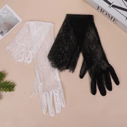 Long irregular mesh gloves dress Halloween wedding etiquette party accessories lace long sleeves women's gloves