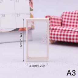 1/12 Scale Dollhouse Miniature 6 Panel Interior Wooden Door Frame DIY Plain Embryo Material Furniture Doll House Accessories
