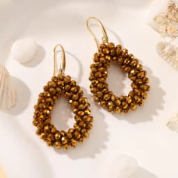 INKDEW Small Earrings National Flag Colors Water Drop Earrings for Women Handmade Beads Crystal Earrings Gift Jewelry EA124