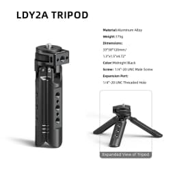 LEAPLIGHT Aluminum Mini Tripod for DJI Osmo Pocket 3/4/4P/360LunaUltra Camera Tripod Handheld Grip w 360° BallHead+Phone Stand