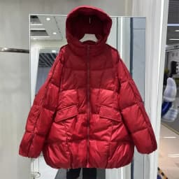 Women Down Jacket Casual Loose Over Size Autumn Winter Outwear White Duck Down Warm Thick Coat with Hood 2026 New