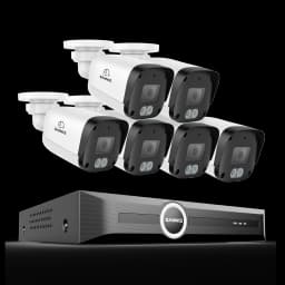 SANNCE 8MP PoE Security Camera Outdoor, IP67 8CH NVR with 2.8mm 4K Bullet Cameras, H.265 Built-in Mic, AI Human Vehicle Detection, Dual Light Night Vision Home Surveillance Cameras ONVIF