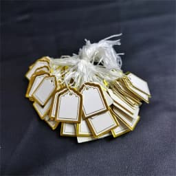 500 Pcs Jewelry Strung Pricing Price Tags with String Silver Merchandise Cloth Label Price Label