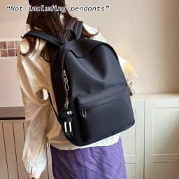 Backpack, Backpack, Large Capacity Korean Version, Instagram Style, Simple and Versatile, Solid Color, Trendy Backpack