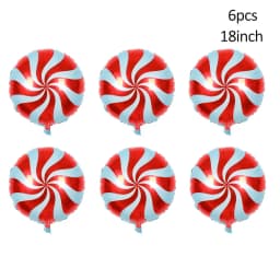 6Pcs Large Christmas Balloons Candy Cane Foil Balloon Christmas Windmill Candy Globos Kids Toy New Year Christmas Decorations