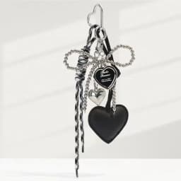 Trendy Leather Heart Bow Keychain Beaded Keyring Car Key Holder Bag Pendant Decoration for Girls Gift Purse Accessories