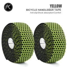 PCycling EVA Honeycomb Road Bicycle Handlebar Tape 2 Rolls 200cm x 3cm Textured Adhesive Bar Wrap with Bar End Plugs Cycling Set