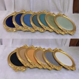 Vintage Photo Frame Shaped Jewelry Display Tray with Gold Border 38*25Cm Large Size Colored Velvet Ring Earring Storage Props