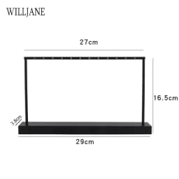 Black Metal Earrings T-Bar Stand Necklace Chains Ring Jewelry Hanging Holder Organizer Watch Counter Display Stand for Selling