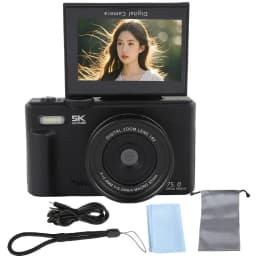75MP Digital Camera for Photography 5K 18X Digital Zoom Vintage Vlog Video Recorder For YouTube 180° Flip Screen Selfile WiFi