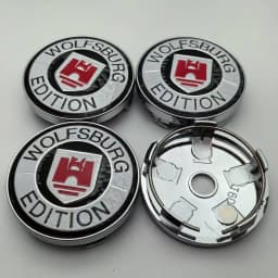 4pcs 60MM Clips 56MM Wolfsburg Logo Emblem Car Wheel Center Caps Rim Hubcaps Cap Wheels Hub Dust Cover Replace Car Accessories