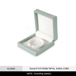 Oirlv Green Ring Box Leather Jewelry Box Premium Ring Gift Box for Proposal Engagement Wedding Jewellry Organizer Packaging Case