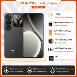 OUKITEL P2 PLUS 5G Smartphone Global Version 36(12+24)GB+256GB ESIM 6.7' AMOLED Ultra-thin 7.7mm 1.81' Dual Screen NFC Phone