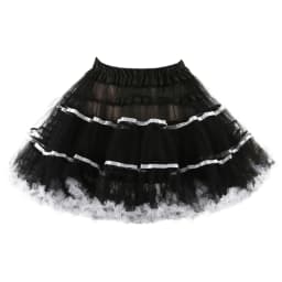 Women's Color Block Ruffled Tulle Skirts Multiple Layers Elastic High Waisted Tutu Skirt Fluffy Halloween Carnival Party Skirts