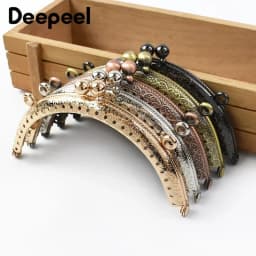 2/5/10Pcs Deepeel 10.5cm New Embossed Bead Metal Bag Handle Women Purse Frame Handbag Kiss Clasp DIY Sewing Brackets Accessories