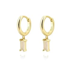 Huggies Earrings Purple white Green Blue Red Square Heart Silver Color Small Hoop Earrings for Women Girls Wedding Jewelry
