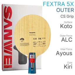 Original SANWEI FEXTRA 5X Table Tennis Blade Inner Outer Basalt Fiber Ping Pong Paddle Professional 7-Ply Table Tennis Racket