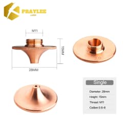 Praylee All Types Laser Nozzles Single/Double Layers Dia.28/D32mm for Raytools Precitec WSX HSG Bodor HANS Fiber Cutting Machine
