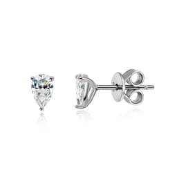 Smyoue 0.5CT 1CT Pear Cut Certified Moissanite Stud Earrings for Women 100% 925 Sterling Silver Plated 18k Gold Wedding Jewelry