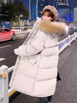 2026 Winter Thickened down Cotton Jacket Women's Loose Korean Style Bread Coat Warm Long Sleeve Zipper Closure Hooded Coat