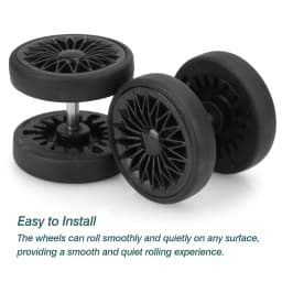 8Pcs Black Luggage Wheel Replacement with Screw Travel Suitcase Wheel Replacement Suitcase Parts 55mm Axles Caster Repair Kit
