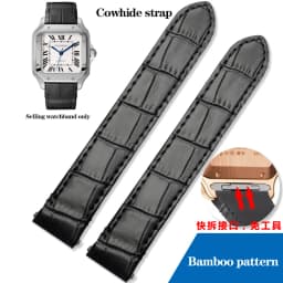 19mm 21mm Quick Release Leather Strap for Cartier Santos Classic Style WSSA0009 WSSA0010 WSSA0018 New SANTOS Watch Band Chain
