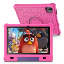 Pritom 10.1 Inch Kids Tablet Android 15 WIFI 6 Quad Core Processor 3GB RAM 64GB ROM YouTube with EVA Protective Case