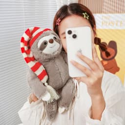 4 Sizes Adorable Christmas Sloth Wearing Santa Hat Plush Toys Soft Cartoon Huggable Sloth Doll Kawaii Decor For Home/Party