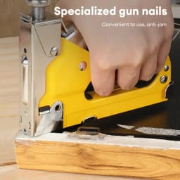 Deli 3 in 1 Stapler Nail Gun Staple Heavy Duty Furniture Tool for Wood Stainless Steel Metal Carpentry Hand Tool for Home DIY
