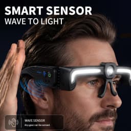 New Induction COB LED Glasses Headlight Rechargeable TYPE-C Waterproof Lightweight Work Lamp for Car Maintenance Repair