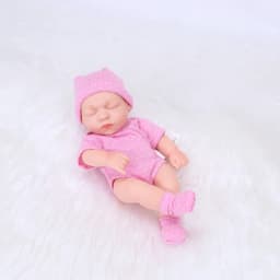 20cm Reborn Dolls Soft Full Vinyl Doll 7.87Inch Cute Mini Doll Reborn Doll Toy Waterproof Soft Vinyl Doll For Birthday Gifts