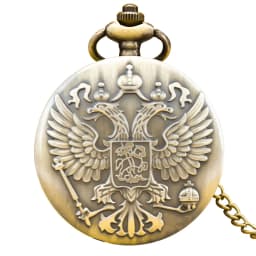 Vintage Bronze Steampunk Double-Headed Eagle Carved Gift Quartz Necklace Series Men's And Women's Commemorative Pocket Watch