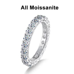 Knobspin 5mm 7ct D Color Moissanite Ring 925 Sliver Plated with White Gold Wedding Band Eternity Band Engagement Rings For Women