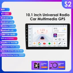 Hizpo Android 14 Car Radio Autoradio 2 Din 9"/10"/10.33” Universal WIFI GPS RDS Audio Multimedia Player For Nissan Toyota Kia VW