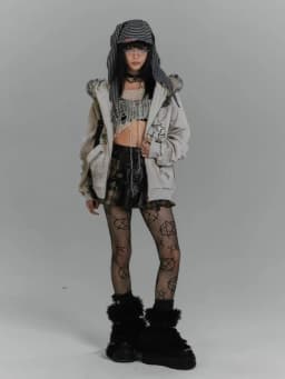 2000s American Vintage Elegant Fur Patchwork Hooded Coat Thicken Korea Zipper Streetwear Loose Y2k Jacket New Winter Women Top