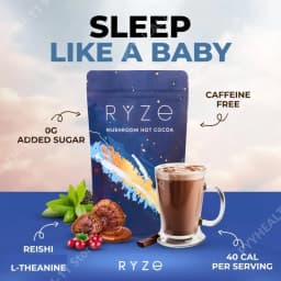 Mushroom Cocoa Powder Sleep Supplement with 6 Adaptogenic Mushroom Blend Reishi L-Theanine and Glycine To Help Fall Asleep