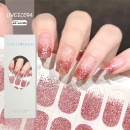 16/20/22Tips Semi-Cured Gel Nail Patch Adhesive Sliders Long Lasting Full Gel Nail Stickers DIY Manicure Harden In UV Lamp Need