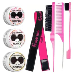 GOIPLE 3 Fruity Flavours 30g Edge Control Gel Set Fixing Broken Hair Smooth Anti-Frizz Strong Hold Styling Edge Controls Wax