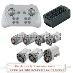 1000mAh 8 Way Remote Programmable APP Control Kit Rechargeable Battery Box Power Functions Motor Building Blocks Set Car Modify