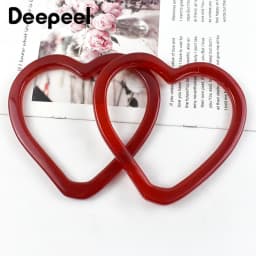 2/4Pcs 14cm Plastic Resin Heart Ring Bags Handle Women's Handbag WovenBag DIY Handmade Purse Frame Handles Bag Accessories
