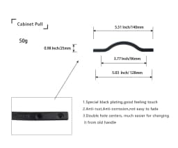 Goo-Ki Low Profile Antique Brass Cabinet Pulls Double Hole Centers(11.4''/12.6'') Zinc Alloy Handle for Drawer Cupboard Wardrobe