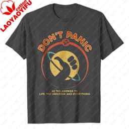 Retro-Hitchhikers-Guide-To-The-Galaxy-Graphic-Tee-42-Answer-To-Life-The-Universe-and-Everything-Don't-Panic-Casual-T-Shirts