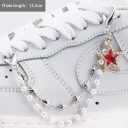 1PC Heart Star Pearl Shoe Laces Chain Punk Luxurious Diamond DIY Detachable Studded Pentagram Shoelace Accessories Jewelry Penda