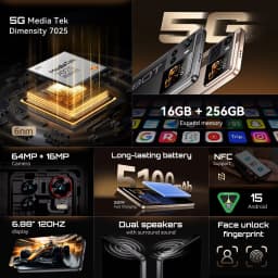 [Ship From UK] Cubot X100 Android 15 5G Smartphone 6.88" 120Hz 16GB(8+8) RAM 256GB ROM 64MP 5100mAh 33W NFC Mobile Phone