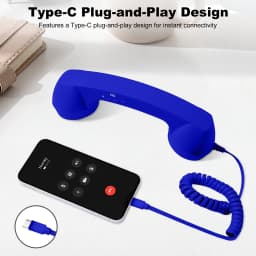 Retro Phone Handset Type-C/Bluetooth Connector Clear Sound Mobile Phone Telephone Handset for Mobile Phones